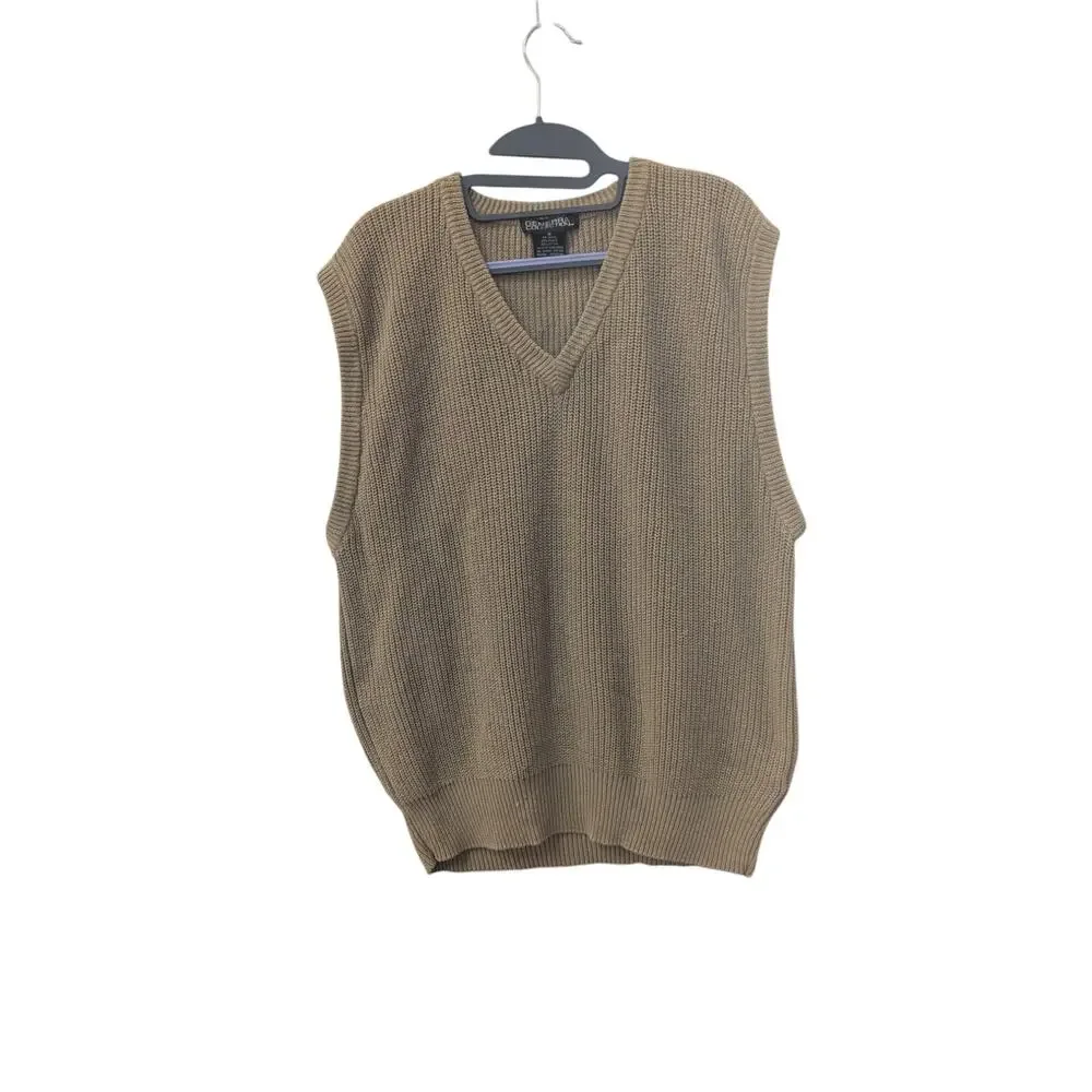 Generra Collection Ramie Cotton Vest Medium Textured Lightweight Layering Piece - Picture 2 of 4